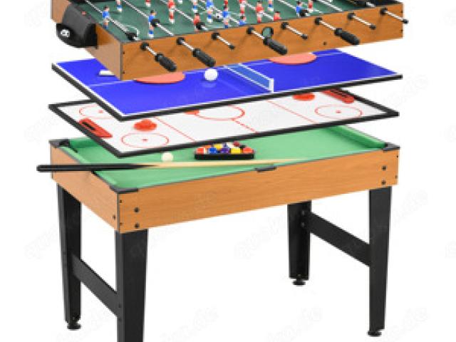 Kinder-Spieltisch 4 in 1 Partyspieltisch Kicker Tisch Spielzeug - 1